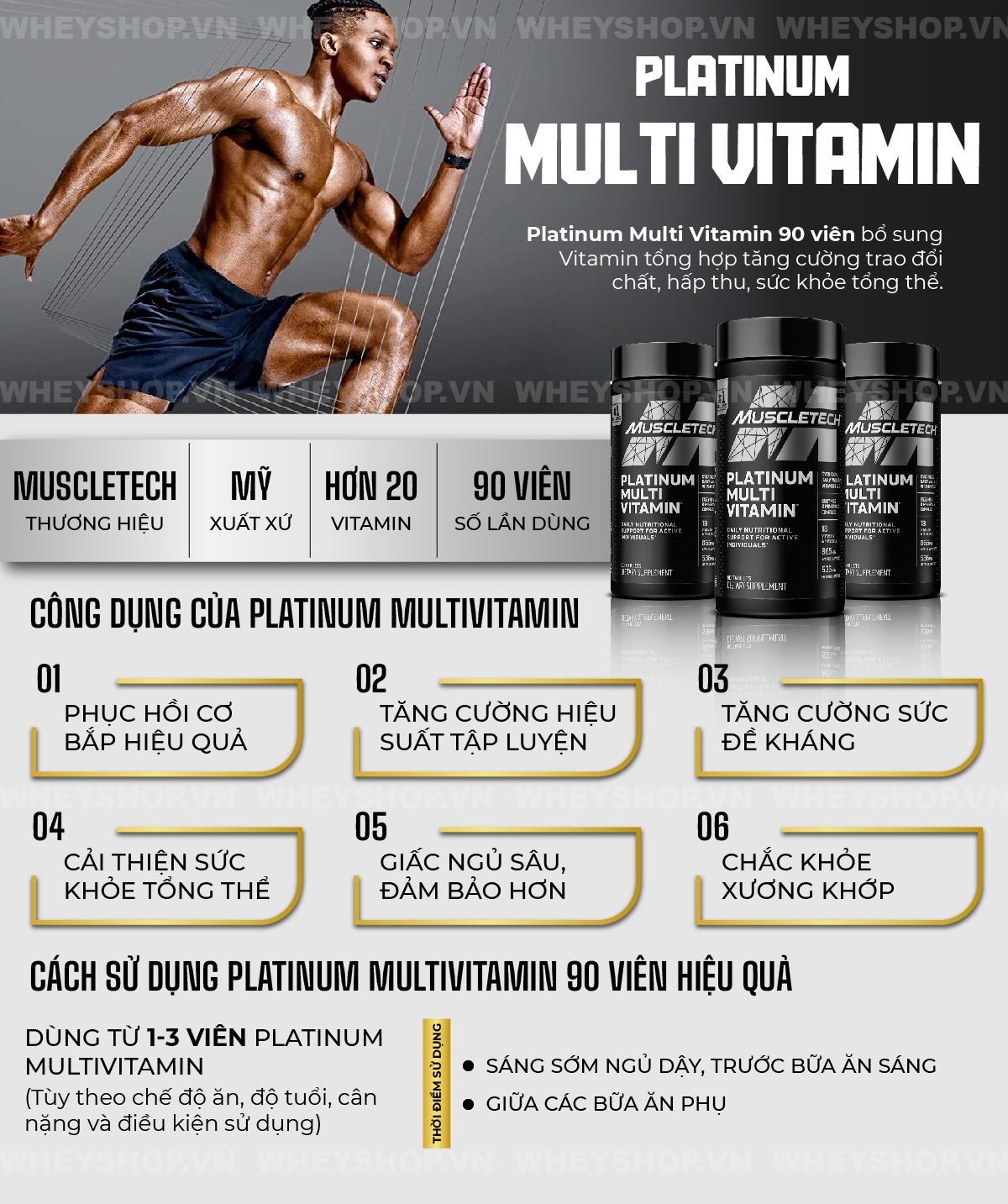 Platinum Multi Vitamin 90 viên bổ sung Vitamin tổng hợp tăng cường trao đổi chất, hấp thu, sức khỏe tổng thể. Platinum MultiVitamin chính hãng, giá rẻ tại HN HCM