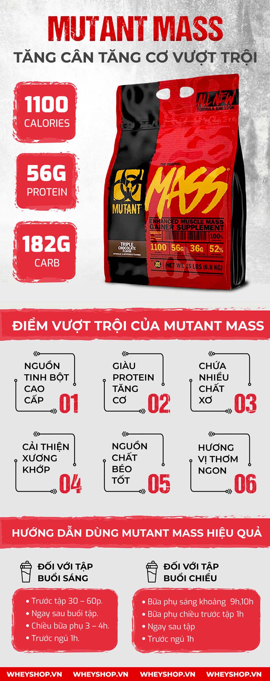 Mutant Mass là sản phẩm Sữa Tăng Cân nhanh, bán chạy hàng đầu trên thị trường hiện nay, cam kết nhập khẩu chính hãng, uy tín và giá tốt nhất Hà Nội, TpHCM