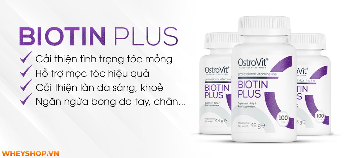 Ostrovit Biotin Plus là sản phẩm hỗ trợ ngăn ngừa rụng tóc, giúp đẹp da, tóc mọc dày. Sản phẩm nhập khẩu chính hãng, cam kết giá rẻ tốt nhất tại Hà Nội TpHCM