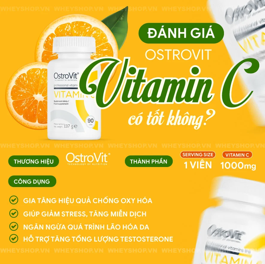 Nếu bạn đang băn khoăn về công dụng của Ostrovit Vitamin C thì hãy cùng WheyShop review đánh giá Ostrovit Vitamin C qua bài viết sau...