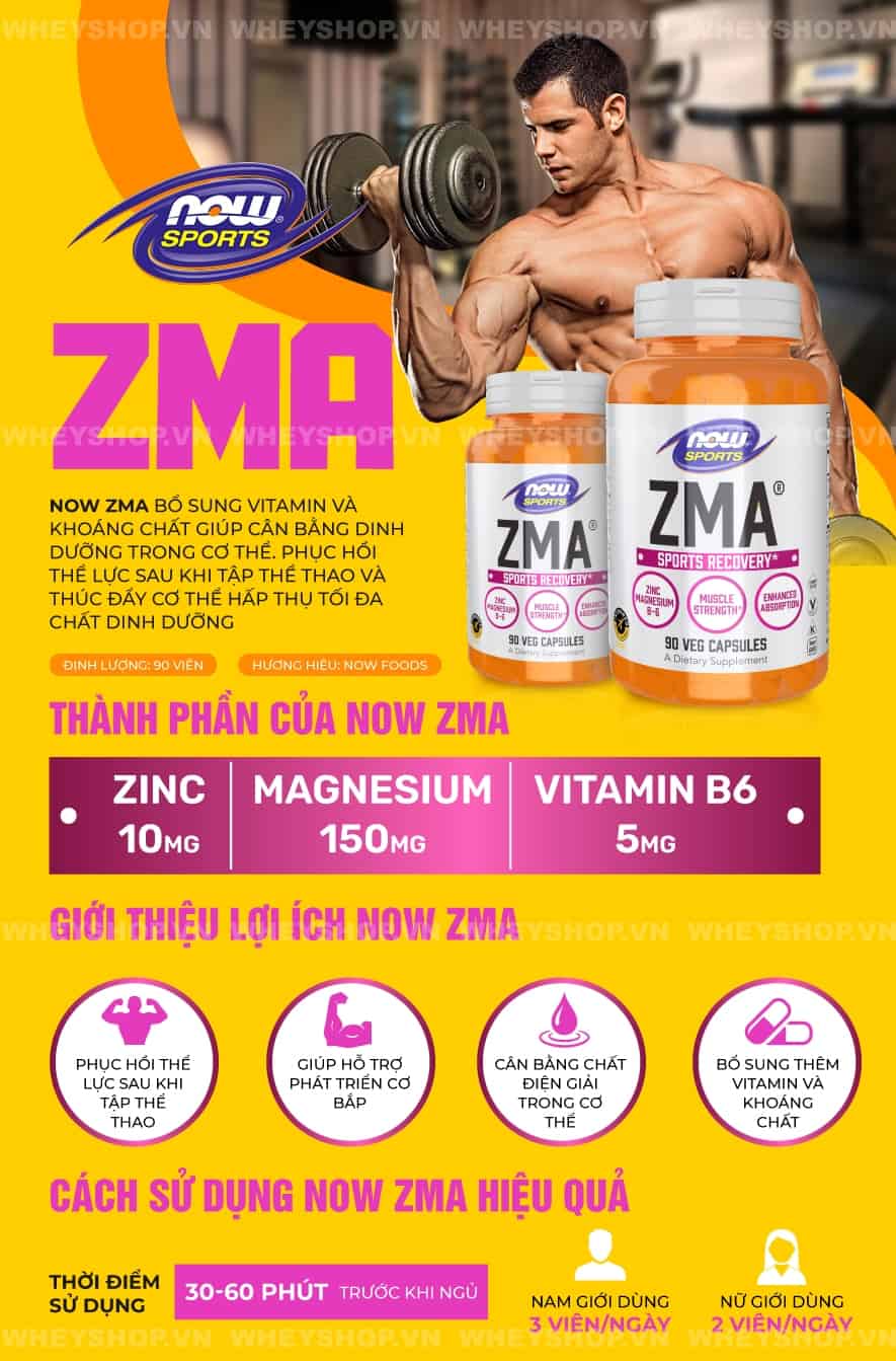 Now ZMA 90 viên hỗ trợ cải thiện sức khỏe tổng thể và hồi phục thể lực. Sản phẩm được nhập khẩu chính hãng, cam kết giá rẻ tốt nhất tại Hà Nội TpHCM...